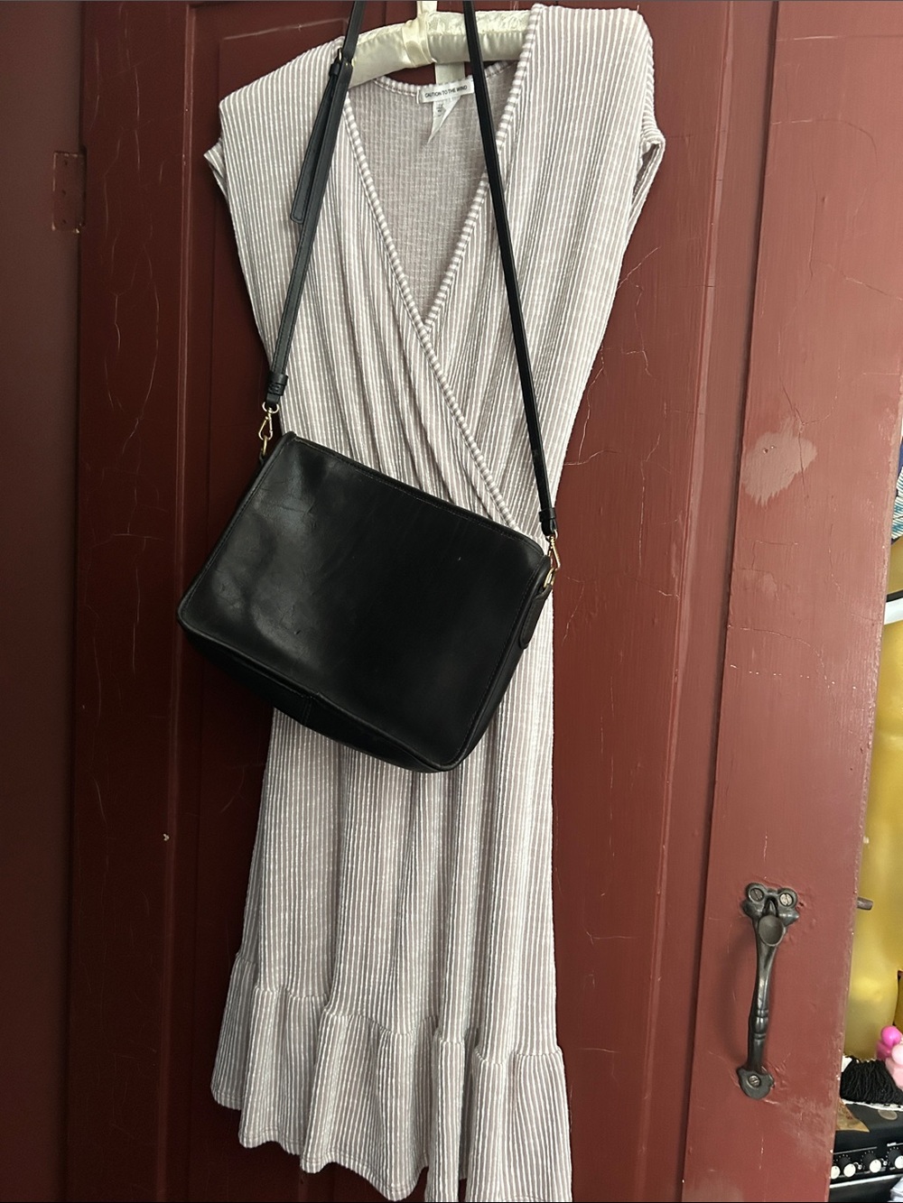 Classic Black Leather Crossbody Bag - Unbranded with mcm strap